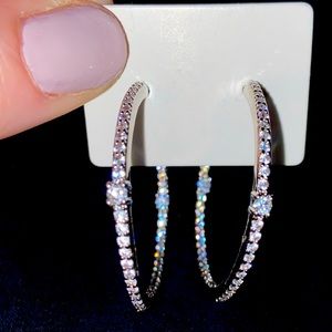 Cubic Zirconia hoop earrings for ladies